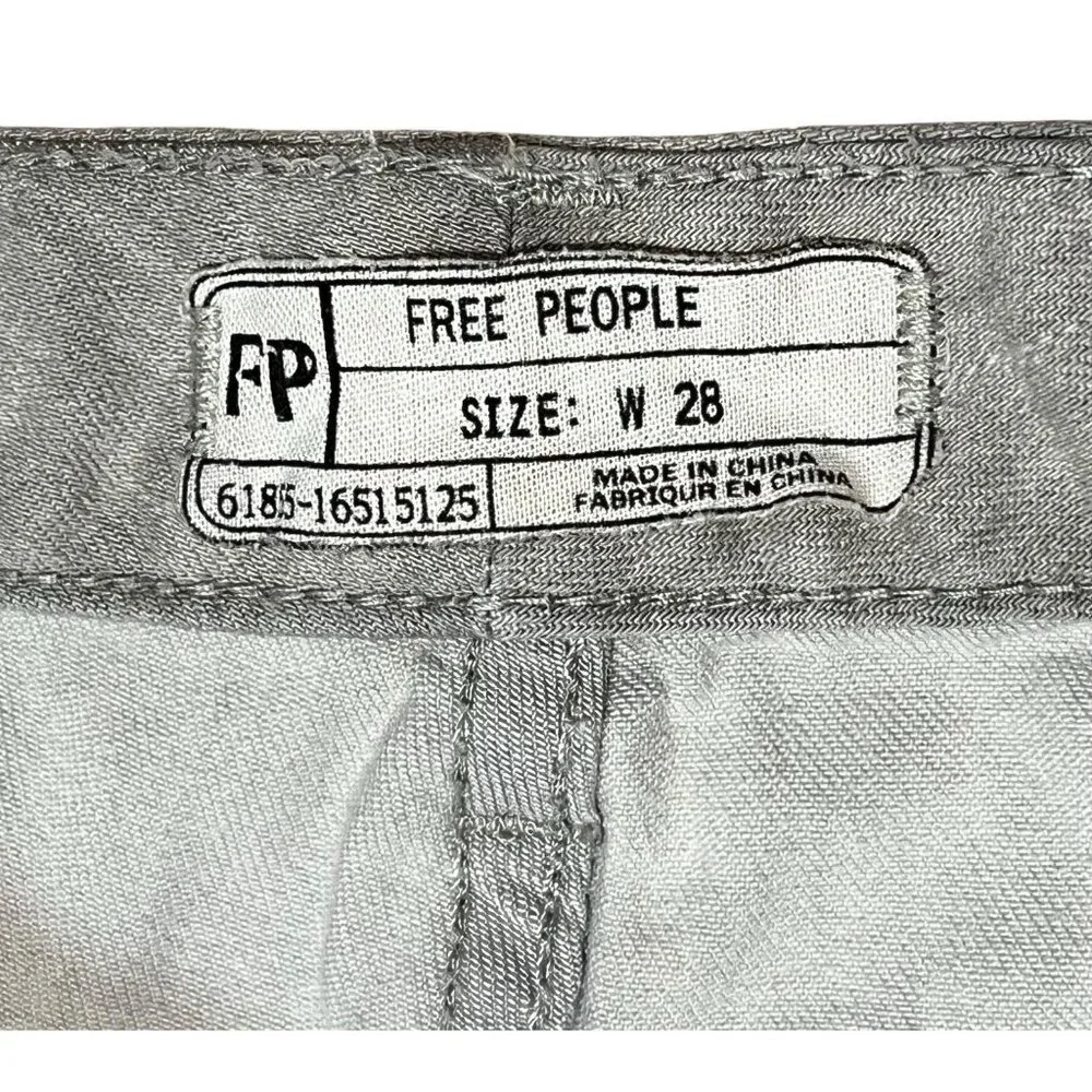 Free People Jeans Women Size 28 Gray Denim Flare Mid Rise Stretch